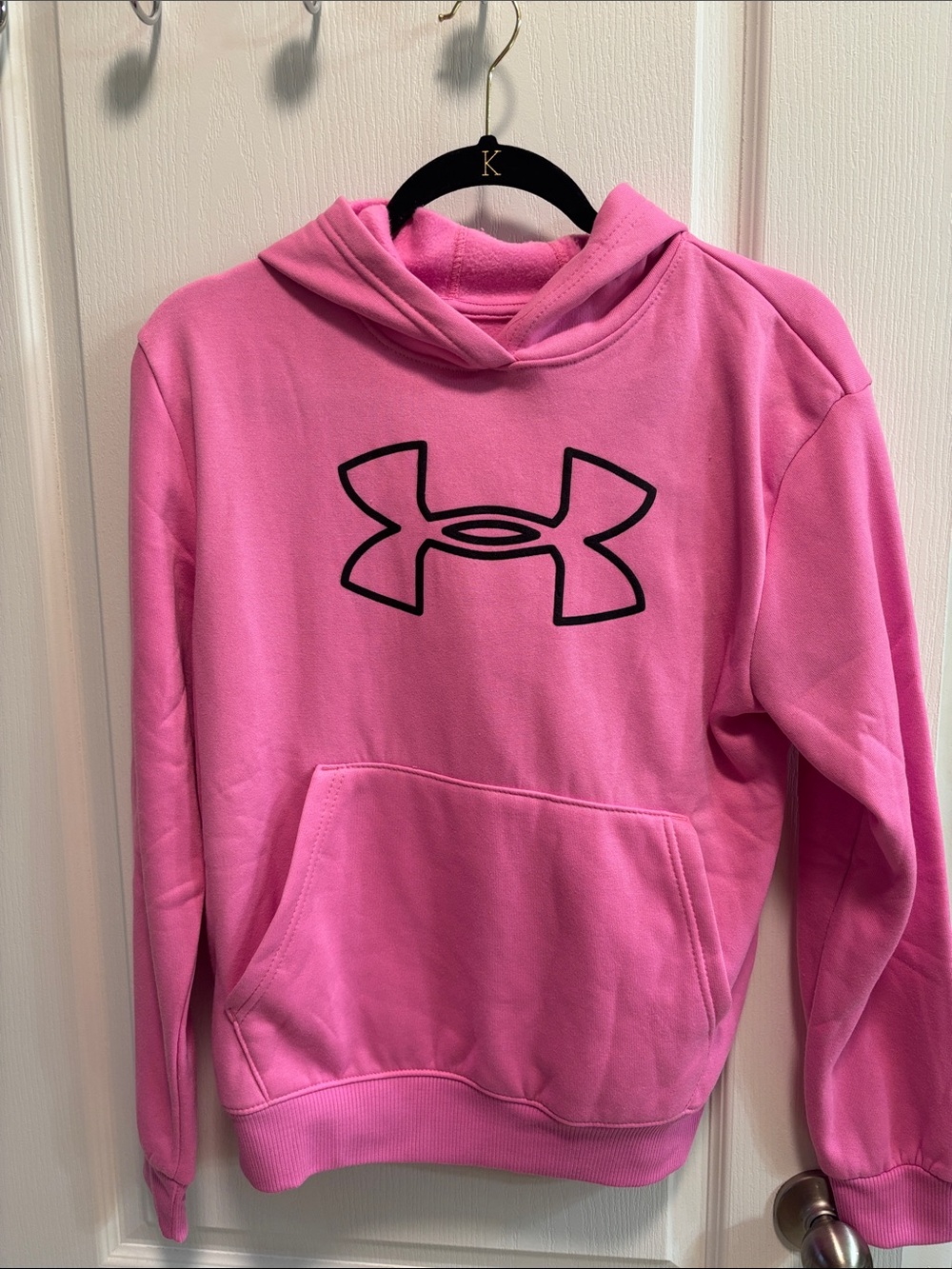 Under Armour Bright Pink Hoodie with Black Logo